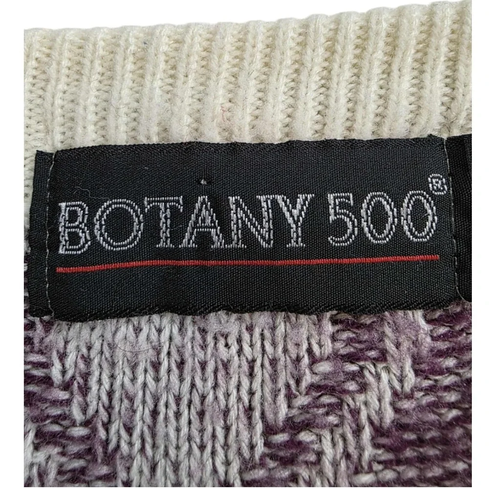 Vtg 90s Botany500 Professorcore Sweater Mens Large Grandpacore Abstract Knit